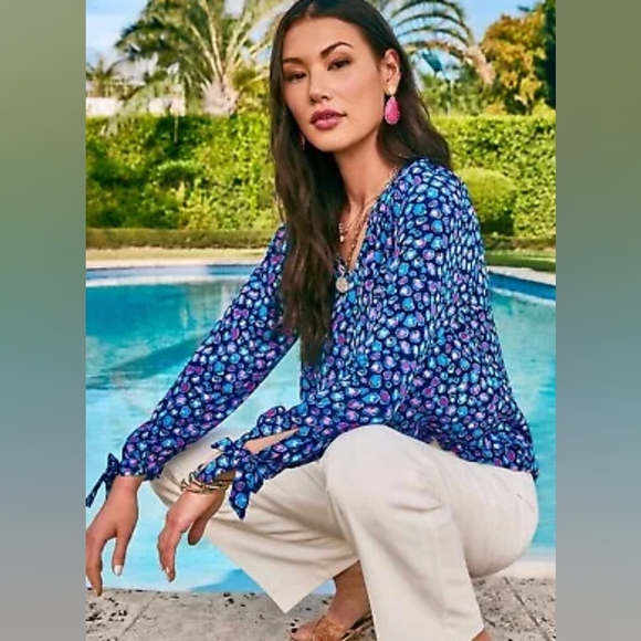 Lilly Pulitzer Esia Silk Blouse - Picture 1 of 8